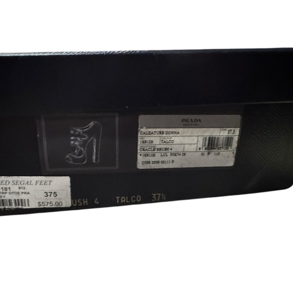 Prada iridescent beige white Heels with Chunky High Heel and Peep-Toe Design Y2K - Picture 10 of 13